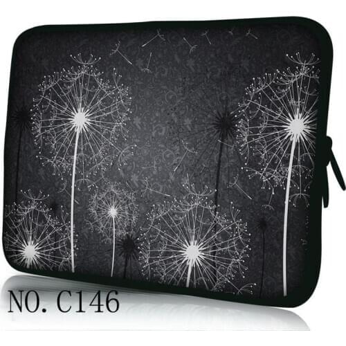 Gray Dandelion Laptop Sleeve Case 13.3 14 15.4 15.6 Notebook Travel Carrying Bag for Macbook Air Pro 14 inch Case for Men Women