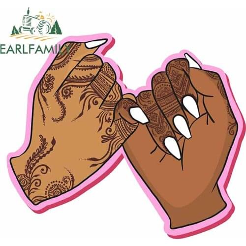 EARLFAMILY 13cm x 11.5cm For HENNA HANDS Car Stickers Car Accessories Decal Waterproof Vinyl Material Occlusion Scratch Decor