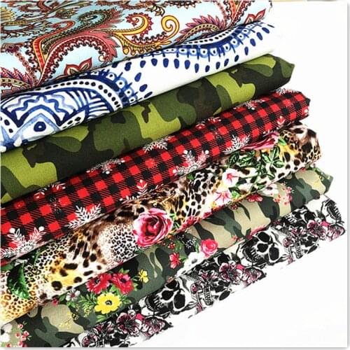 Ready Goods 100cotton woven 150gsm flower Camouflage checkes printed fabric dress hat shoes textile pillow bedsheet hometextile