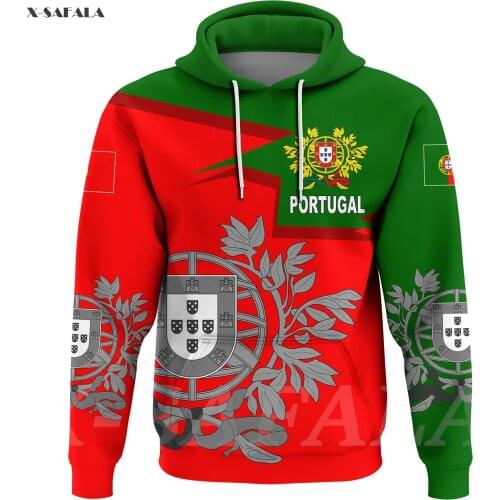 Portugal Pattern Tattoo Country Flag 3D Printed Hoodie Man Women Pullover Tracksuit Outwear Zipper Sweatshirt Casual Jersey