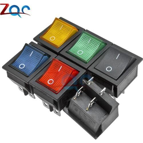 5pcs KCD4 Rocker Switch Button ON OFF 2 Position 4 Pins 6 Pins Electrical Equipment With Light Power Switch 16A 250VAC AC 250V