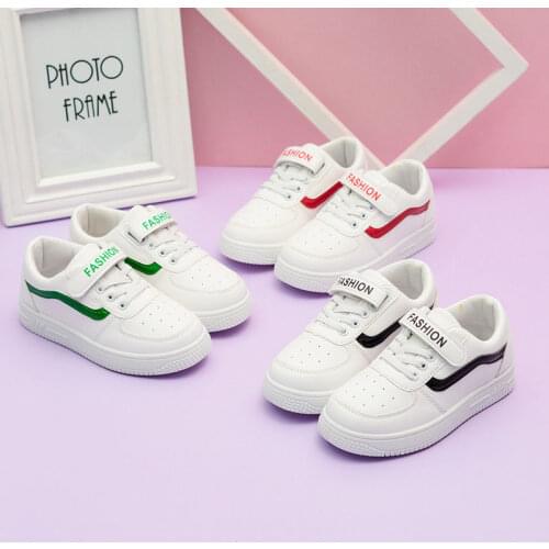 2021 Autumn New Childrens Shoes Boy Shoes Childrens White Shoes New Girls Sneakers Primary School Student Sports White Shoes