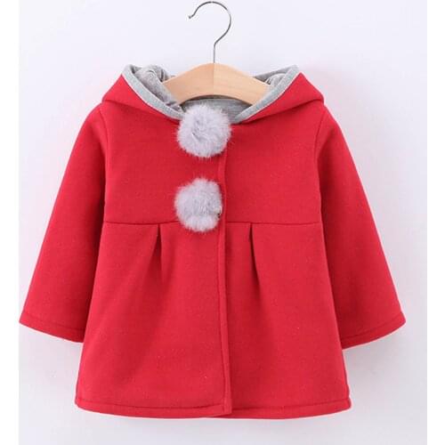 Girls' Hooded Jacket Outerwear Spring Autumn Winter New Style Small And Medium-sized Childrens Cute Rabbit Ears Trendy Style