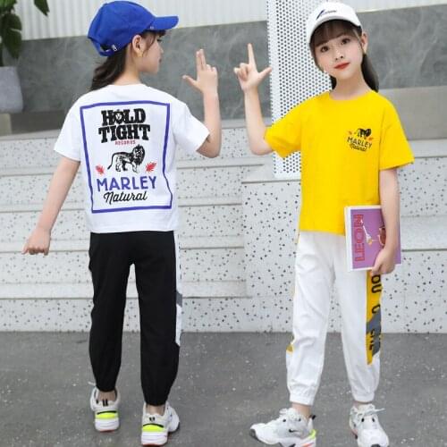 Summer Girls Clothes Kids T Shirt + Pants Sports Suits Children Clothing Sets School Girl Casual Tracksuit Outwear 6 8 10 12 Yrs