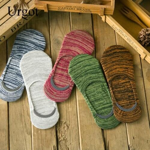 Urgot 2021 New Style Summe Boat Socks Men Retro Simple Fashion Sock Cotton 5Pairs/Lot National Colorful Clothes Sox Harajuk Male
