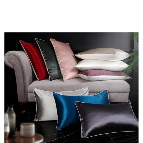 1Pc Mulberry Silk Pillowcase Top Quality Pillow Case Silk Pillow 48*74CM 100 Silk Pillowcase Beauty Hair Luxury King Queen Long