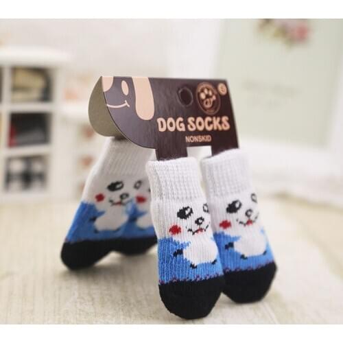 Dog Socks Pet Socks Anti-skid Teddy Dog Socks Cute 4 Dog Foot Covers 2Pcs Per Package