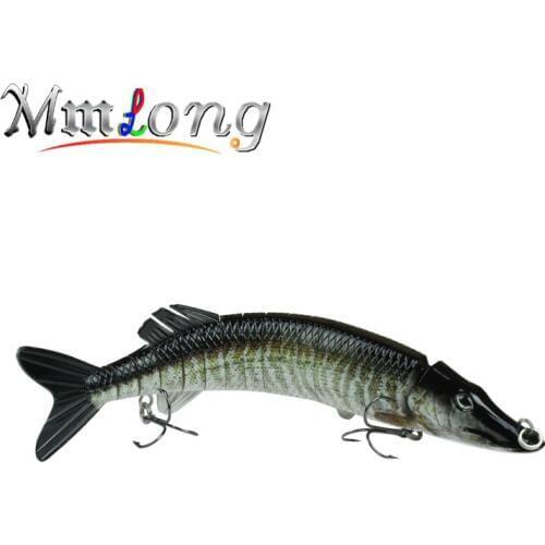 Mmlong 2016 New Big Artificial Fishing Lure Slow Sinking Crankbait 13 Segments Fishing Tackle Lifelike Hard Bait Lures MML-15B