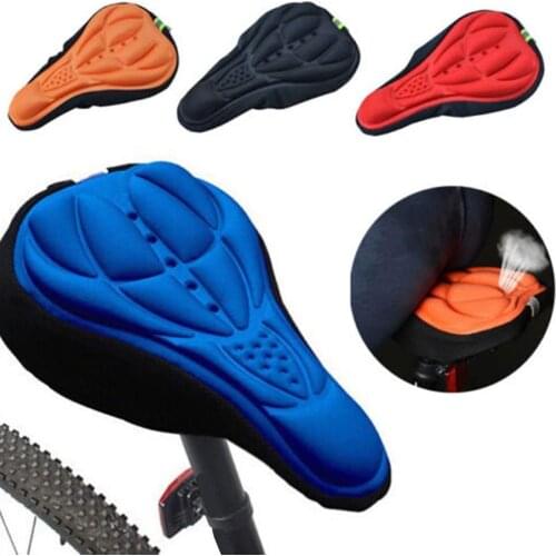 NEW 3D Soft Silicone Cycling Bicycle Bike Cover Saddle Soft Accessories Pad Bicycle Gel Seat Mat Cushion Cushion Breathable Q5B7