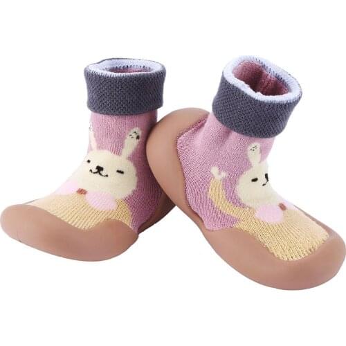 Autumn And Winter New Cartoon Socks Shoes Cuffed Ring Cotton Socks Non-slip Childrens Durable Socks