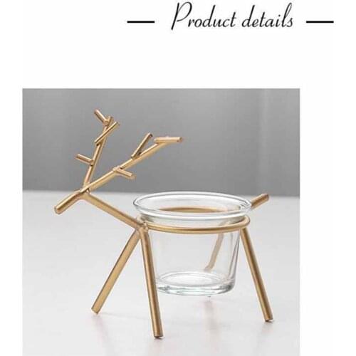 Wrought Iron Elk Candlestick Romantic Candlelight Dinner Decorations Props