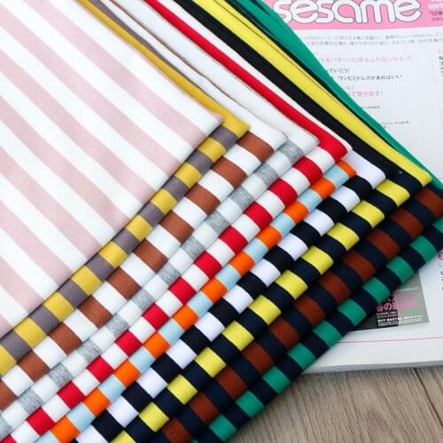 Striped cotton fabric baby knitted jersey fabric DIY sewing T-shirts dress fabric by meter