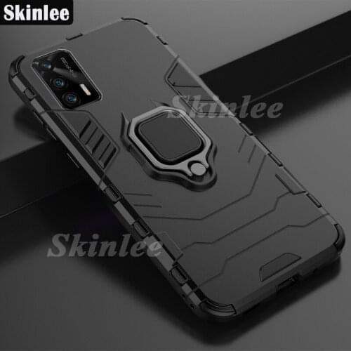 Skinlee For Realme GT 5G Case Shockproof Armor Phone Case Holder Finger Ring Magnetism For Realme GT Armor Cover