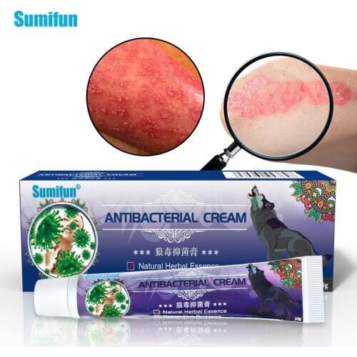 Sumifun 20g Skin Probelms Treatment Herbal Antibacterial Cream Psoriasis Dermatitis Eczema Wolf Venom Ointment Anti Itch Patch