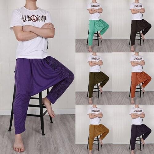 Men Hip hop Streetwear Long Casual Print Loose Crotch Baggy Trousers Plus Size Nationality Trousers Harem Pants Jogger pantalon