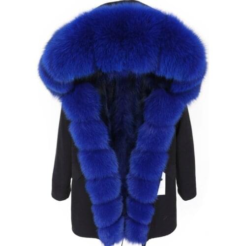 Women Long Coat With Fox Fur Liner And Collar Hooded Woman Jacket 2020 Winter Fashion Thick Warm Removable Overcoat Streetwear
