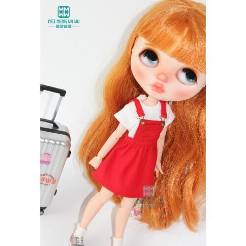 1PCS Blyth Doll Clothes fashion denim skirt with pink red denim blue black for 28-30cm Blyth Azone 1/6 doll