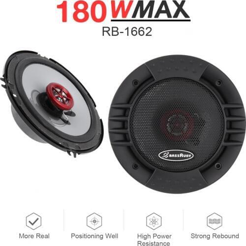 2pcs 6 Inch 180W Universal 2 Way Car Coaxial Speakers Audio Stereo Full Range Frequency HiFi Speaker Non-destructive