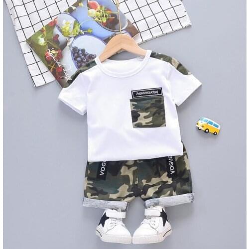 2021 summer kids Baby boys clothes newborn cotton Camo tops t-shirt + shorts pants tracksuits bebe toddler sports 1 2 3 4 5 year