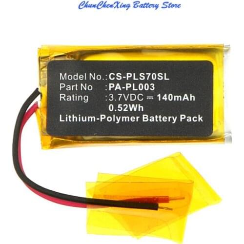 Cameron Sino 140mAh Battery PA-PL003 for Plantronics AWH75N, CS70, CS70N, CS70-N, Savi 730, Voyager Pro, W730, WH210