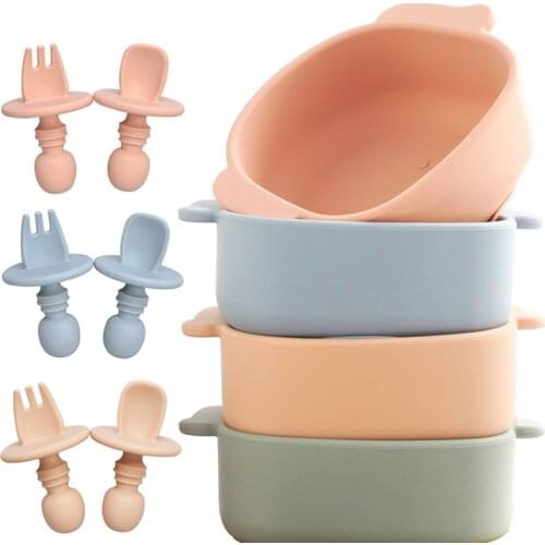 Newborn Accessories Childrens Tableware Feeding Food Plates Dishes For Snacks Baby Spoon Fork Feeder Baby Shower Gifts
