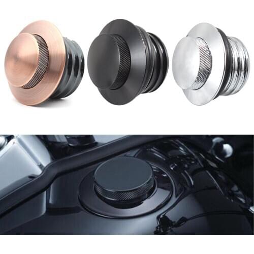 Aluminum Knurled Vented Motorcycle Fuel Gas Tank Cap Oil Cover For Harley Dyna Softail Touring Road King Electra Glide 1982-2010