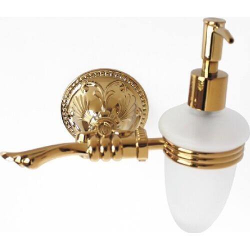 Free shipping Ti-PVD gold Finish BATHROOM ACCESSORIES Flowers SOAP DISPENSERS