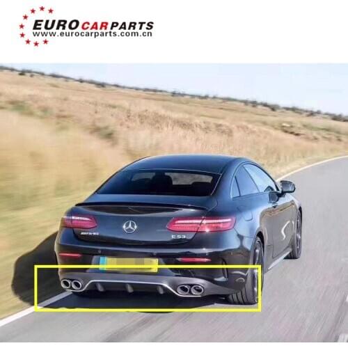 2019 E class C238 E53 diffuser for C238 to E53 rear bumper diffuser with exhaust tips high quality PP material