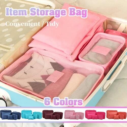 6pcs Storage Bags Travel Waterproof Organizer Bag Clothes Pouch Portable Storage Case Luggage Suitcase Storage Bags