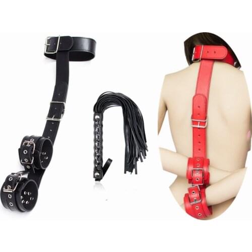 Erotic Accessory of Bondage Straps Handcuffs Sex Toys with Neck Collar Restraints for Fetish Slave Rope Bdsm Whip Spanking Flirt