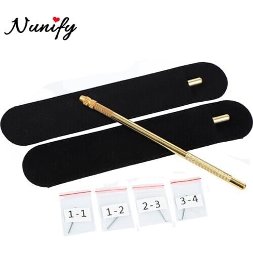 Nunify Lace Wig/Toupee Hair Extension Tools 1 Set Professional Bronze Ventilating Holder And Ventilating Needles For Lace Wigs