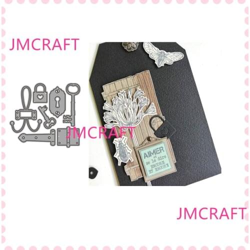 JMCRAFT 2021 Key Lock And Hook Decoration Metal Cutting Dies DIY Scrapbook Handmade Paper Craft Metal Steel Template Dies