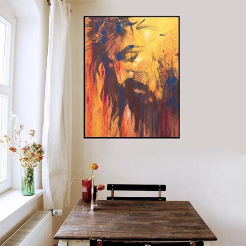 Hand painted Thanksgiving Jesus Oil Painting Artwork for Living Room Wall Art Home Decoration Handmade Painting Dropshipping