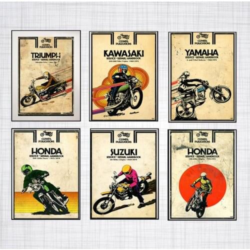 Motorcycles Poster Motocross Canvas Painting Retro Wall Art Print Minimalism Modern Picture For Living Room The Wall Home Decor