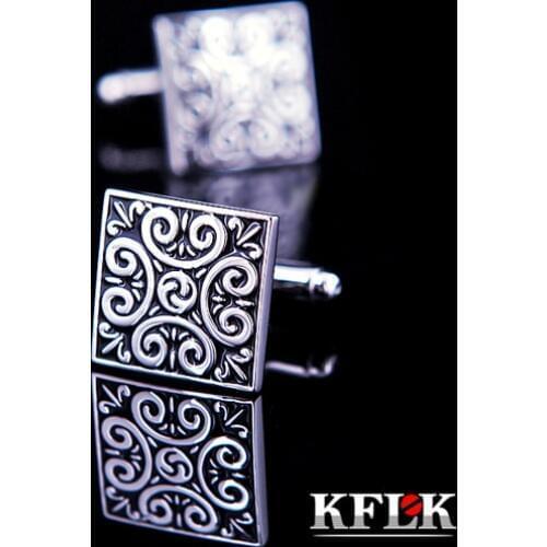 KFLK Luxury HOT shirt cufflink for mens Brand cuff buttons Black Retro cuff link High Quality gemelos abotoaduras Jewelry