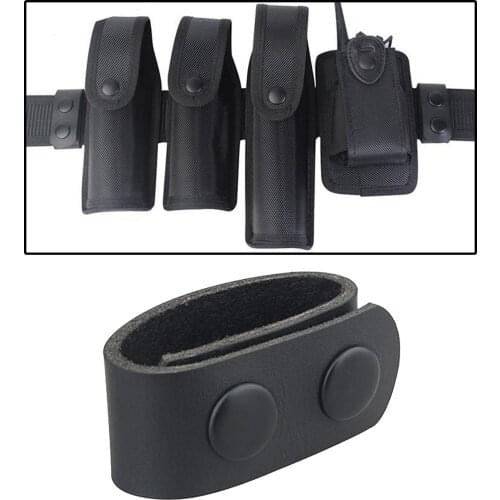 Leather Duty Belt Keeper Police Double Snap Button Stopper 2'' Wide Belts