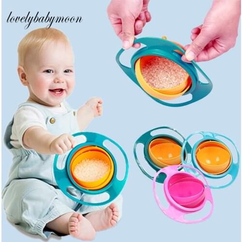 Creative 360 Rotate Spill-Proof Universal Gyro Bowl Baby Food Dinnerware Kids Eating Training Bowls Feeding Learning Dishes
