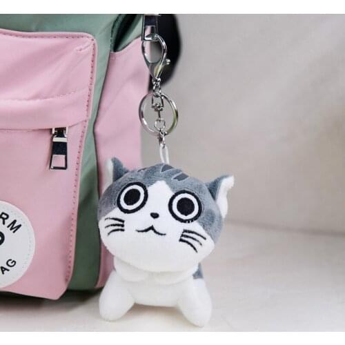 Cute Cat Pendant Cheese Cat Plush Toy 7 Cm Doll Activity Keychain School Bag Pendant Wedding Gift