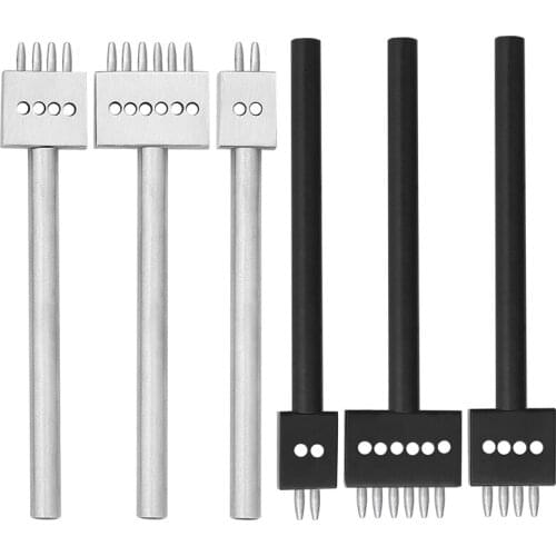 LMDZ Prong Hole Row Circular Cut Stitched Hole Spacing Drilling Leather Craft Tool 1Pcs 4mm DIY Leather Craft Punching Tools