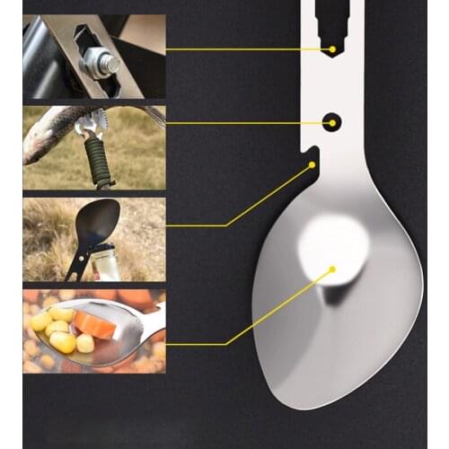 EDC Outdoor Mini Portable Spoon Fork Lightweight Useful Titanium Camping Backpacking Cutlery Spork and Fork Spoon