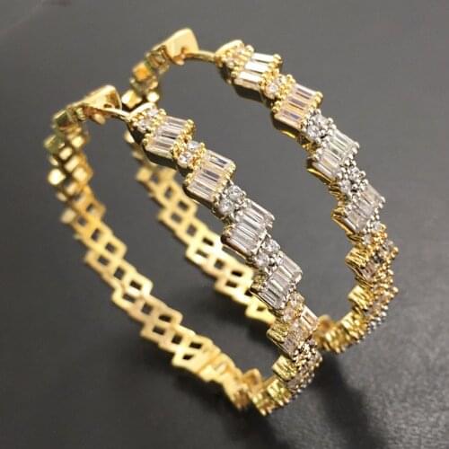 Vanifin Fashion Jewelry Hollow Distinctive circle Big Ear Loops Micro Plated Wedding Party Earrings Lucky Bridal Daily Best Gif