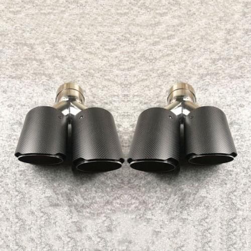 One Pair Matte Black Exhaust Pipe Y model Double Out Stainless Steel Muffler Tip Car Universal For Akrapovic Muffler Tailpipe