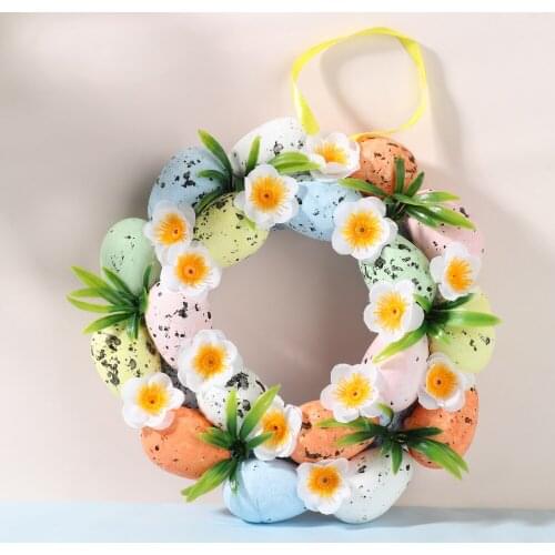 Easter Wreath Door Decoration For Wedding Home Bedrooms Office Birthday Rustic Handmade Artificial Eggs Flowers Garland