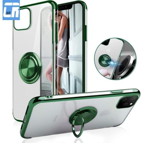 Luxury Plating Magnetic Ring Case for iPhone X XS 12 11 Pro Max XR Shockproof Soft TPU Phone Case for iPhone 7 8 6s Plus SE 2