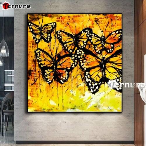 Rhinestone pictures Abstract butterfly diy embroidery diamond painting full square round drill animal mosaic art home decoration
