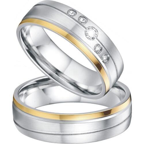 Alliance stainless steel jewelry marriage Wedding rings set his and hers couple ring for men and women Lovers Anniversary Gift