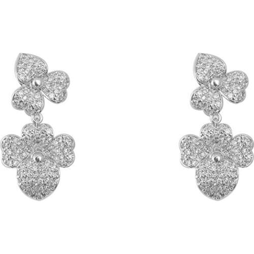 Europe and the United States Ornament Light Luxury Fashion Sweet Flowers Double Temperament Earrings Ear Stud earrings