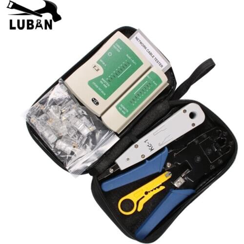 Network Ethernet Cable Tester RJ45 Kit RJ45 Crimper Crimping Tool Punch Down RJ11 Cat5 Cat6 Wire Line Detector 8P8C RJ45