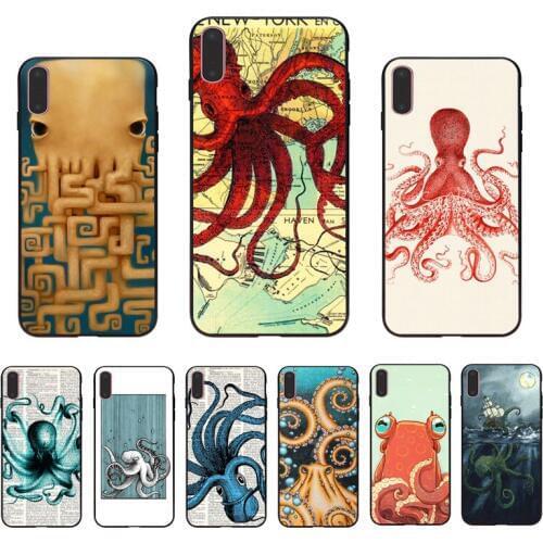 IMIDO octopus Funny Unique Phone Cover For Iphone 6 6S 6PLUS 6SPLUS 7 8 7PLUS 8PLUS X XS XR XSMAX 5 5S SE