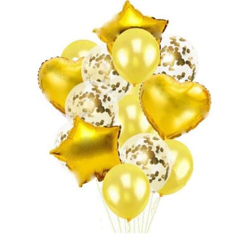 14pcs/lot 12inch 18inch Multi Air Balloons Happy Birthday Party Helium Balloon Wedding Ballon Helium Champagne Star Ballon